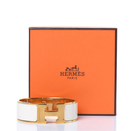 Hermes Enamel Wide Clic Clac H Bracelet PM Craie 9 of 9