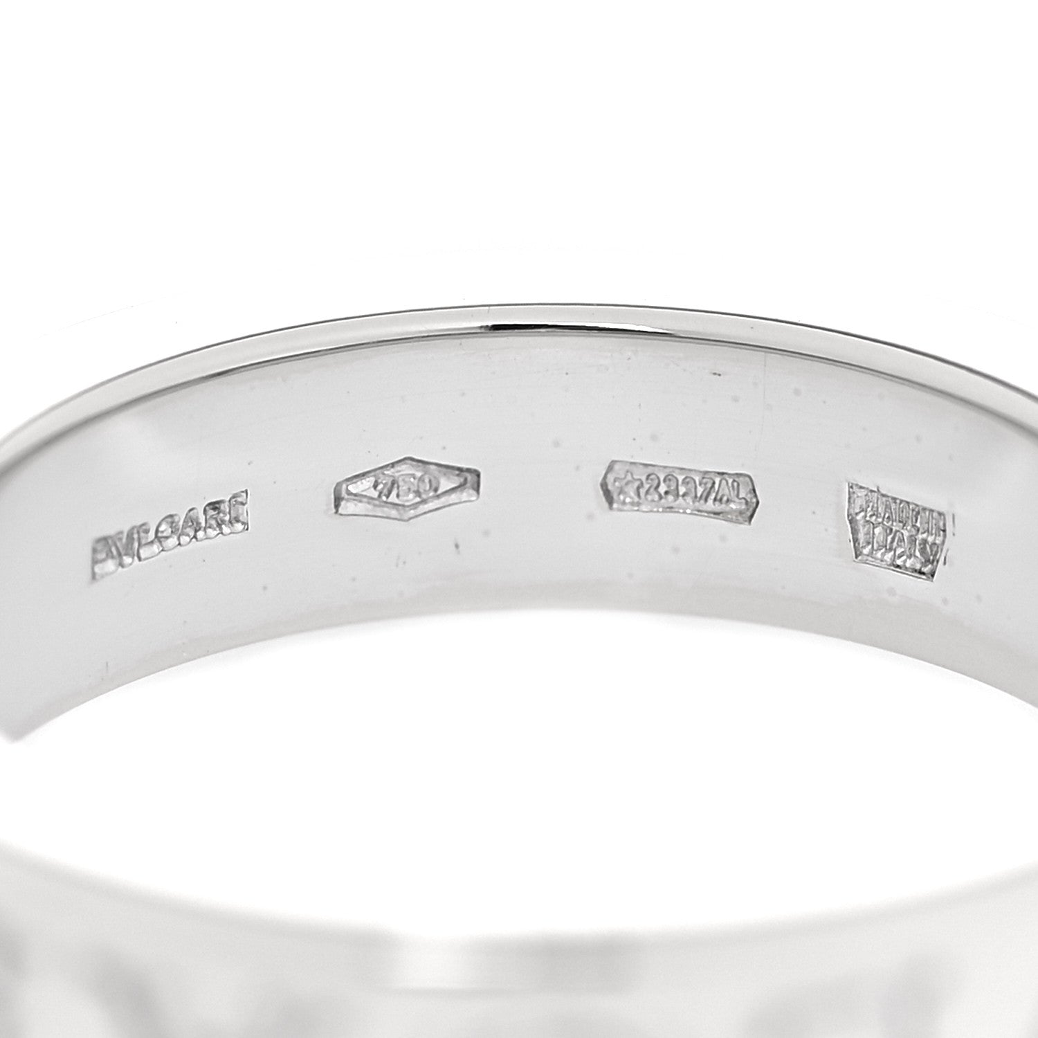 Bulgari 18K White Gold Diamond B.Zero1 Essential Band Ring 46 3.75 4 of 4