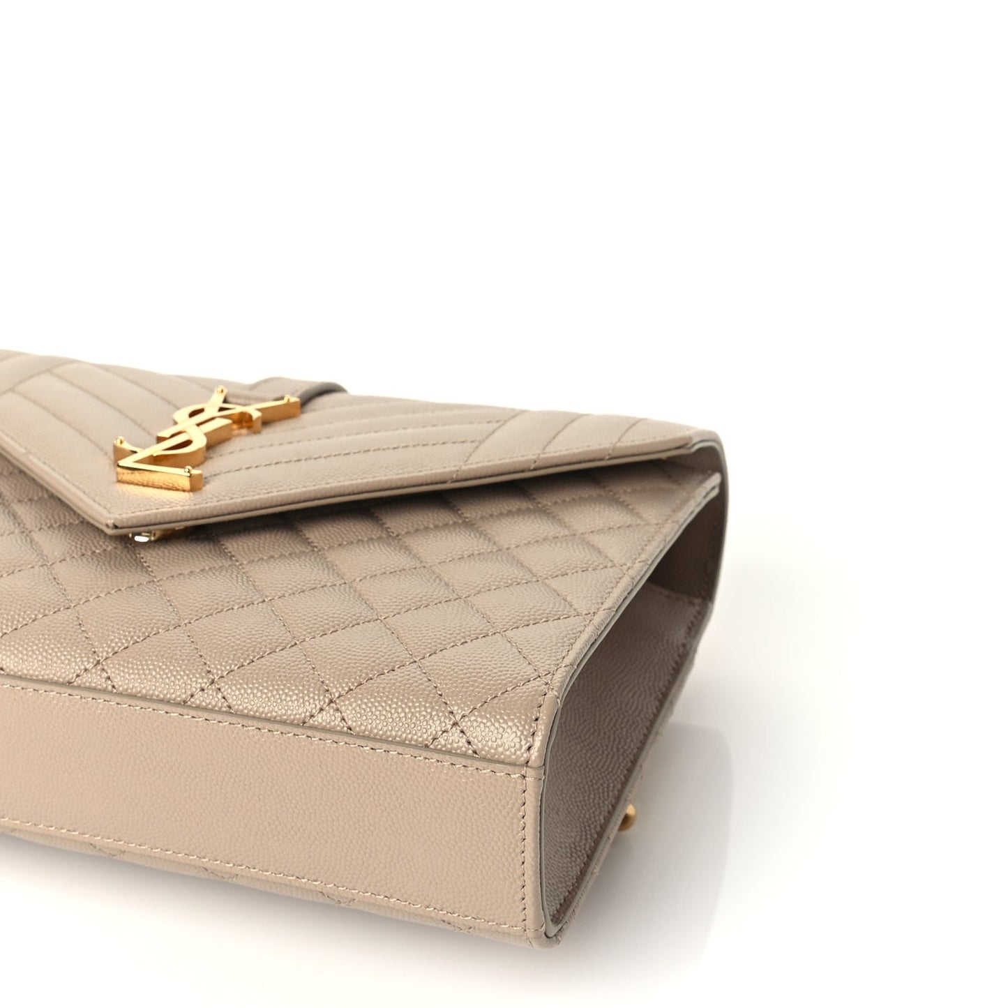 Grain De Poudre Textured Mixed Matelasse Medium Triquilt Monogram Satchel Dark Beige
