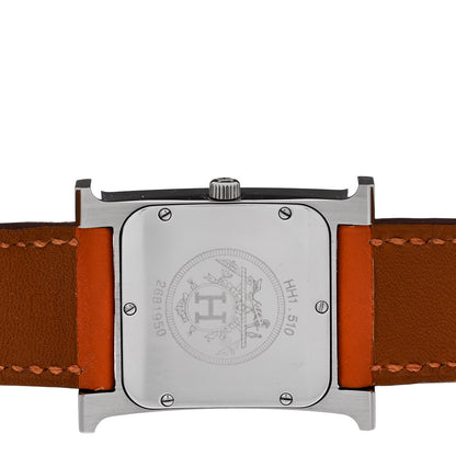 Hermes Stainless Steel Swift 26mm Heure H Hour Quartz Watch Orange 4 of 4