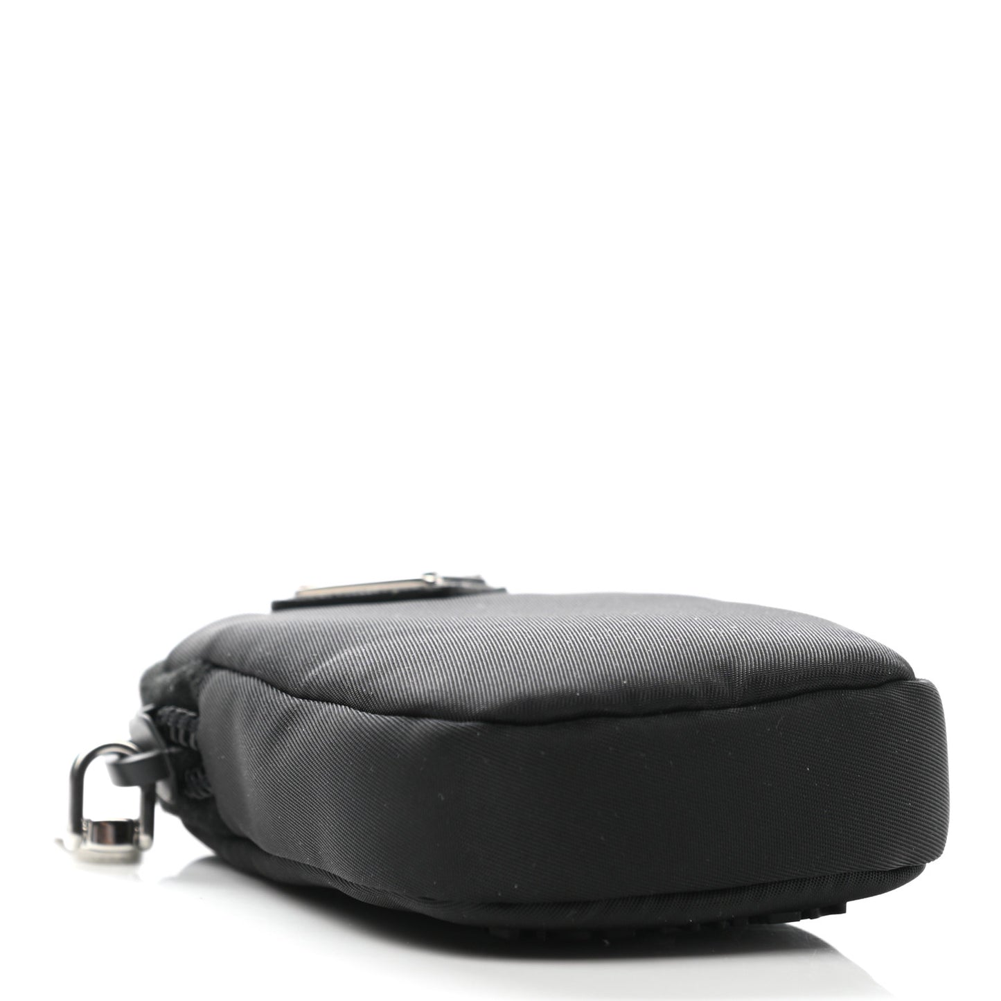 Re-Nylon Pocket Triangle Padded Mini Key Chain Pouch Black