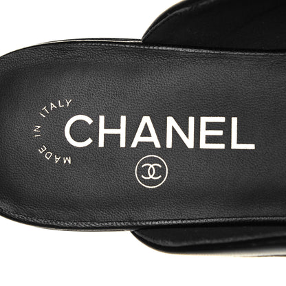 Chanel Lambskin Pearl CC Mules 38 Black 7 of 7