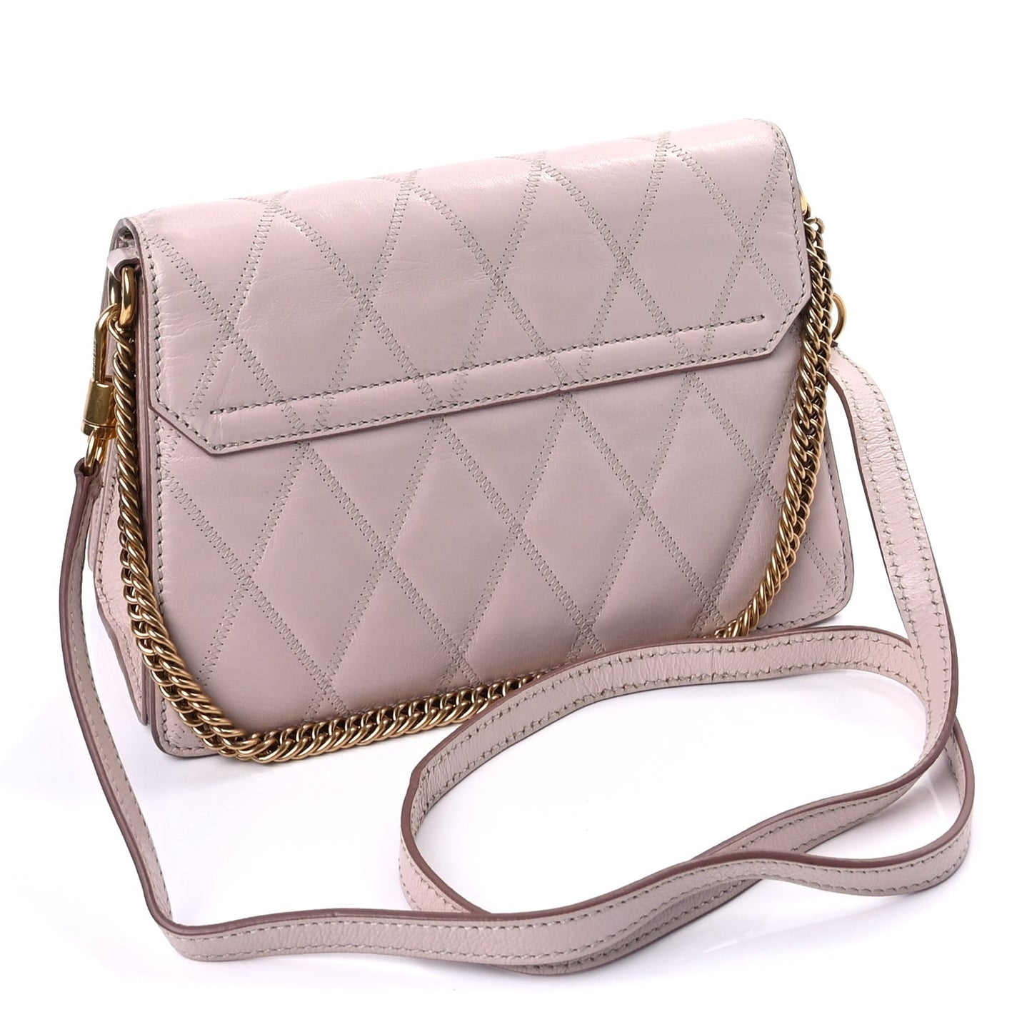 Goatskin Quilted Small GV3 Shoulder Bag  Pale Pink