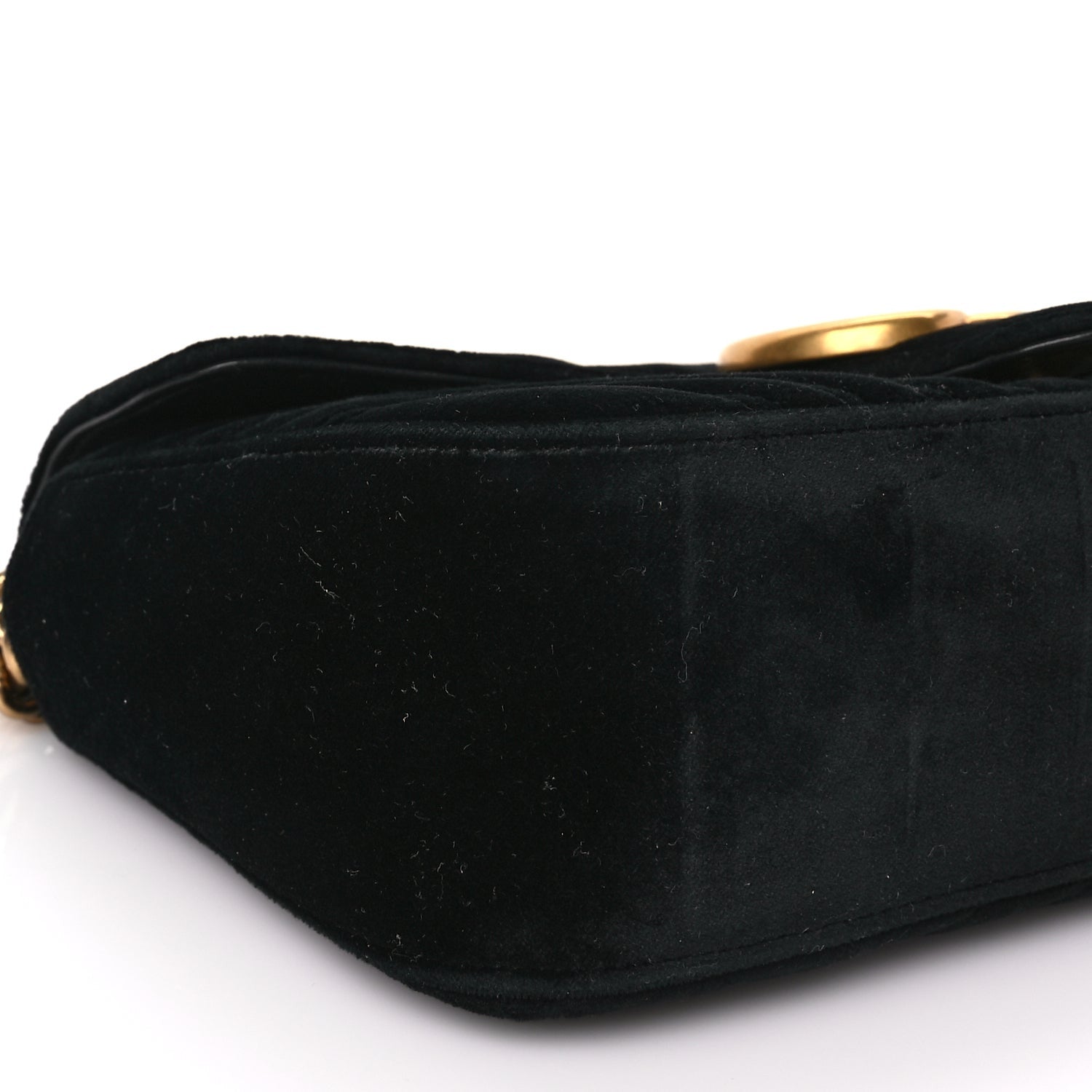 Gucci Velvet Matelasse Small GG Marmont Shoulder Bag Black 8 of 9