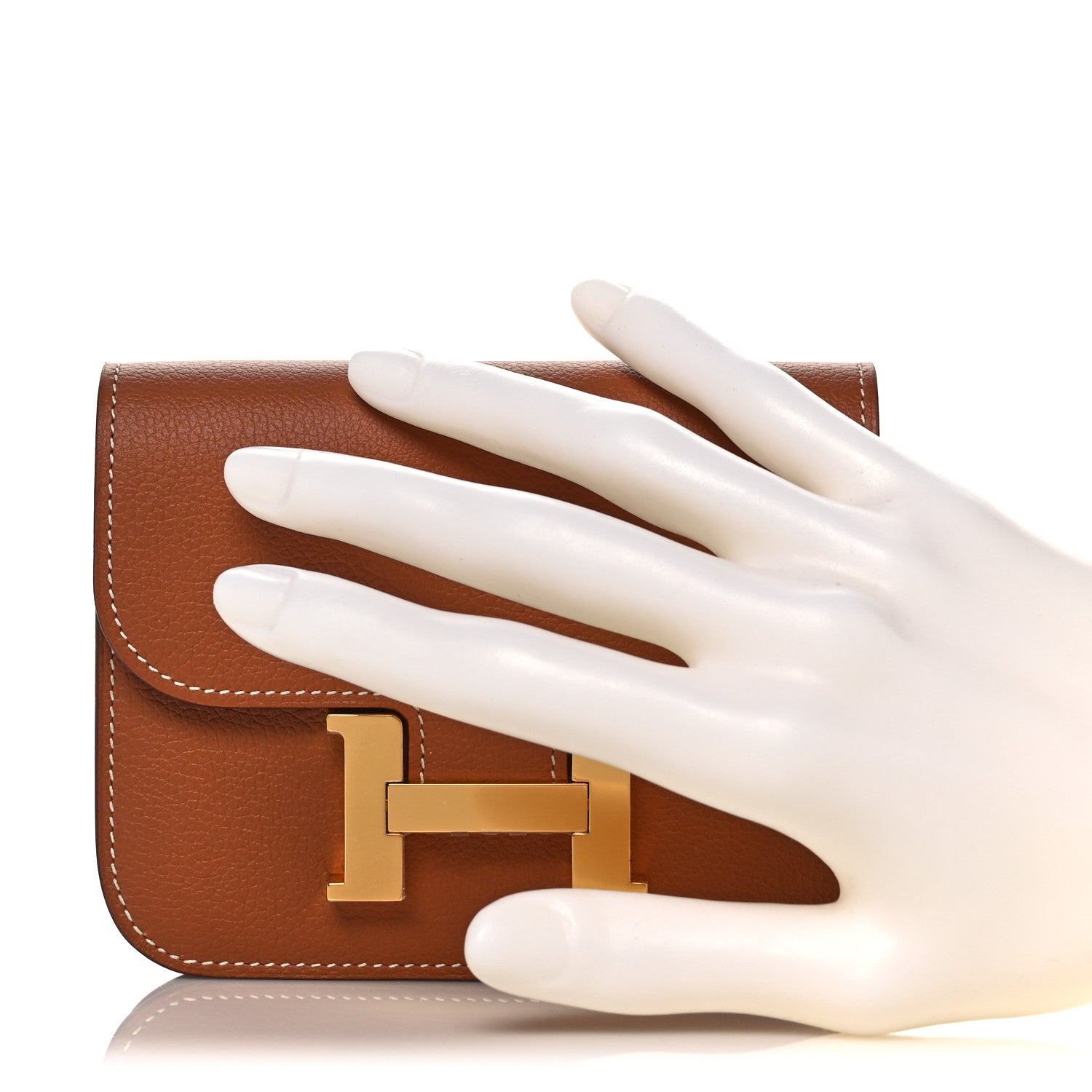 Hermes Evercolor Constance Slim Wallet Gold 4 of 18