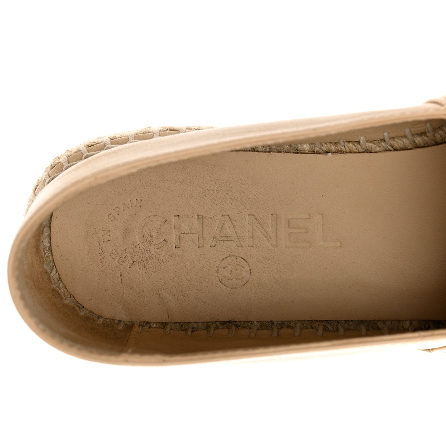 Lambskin CC Espadrilles 36 Beige Black