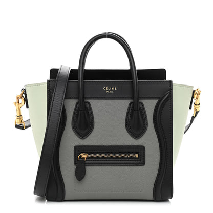 Celine Calfskin Nano Tri-Color Luggage Zinc Almond 1 of 11