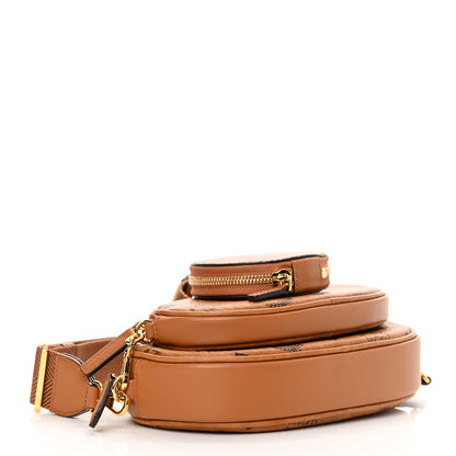 MCM Visetos Small Aren Multifunction Crossbody Pouch Cognac 4 of 12