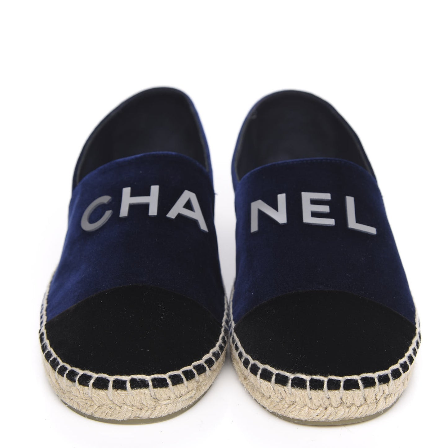 Velvet Logo Espadrilles 39 Navy Black