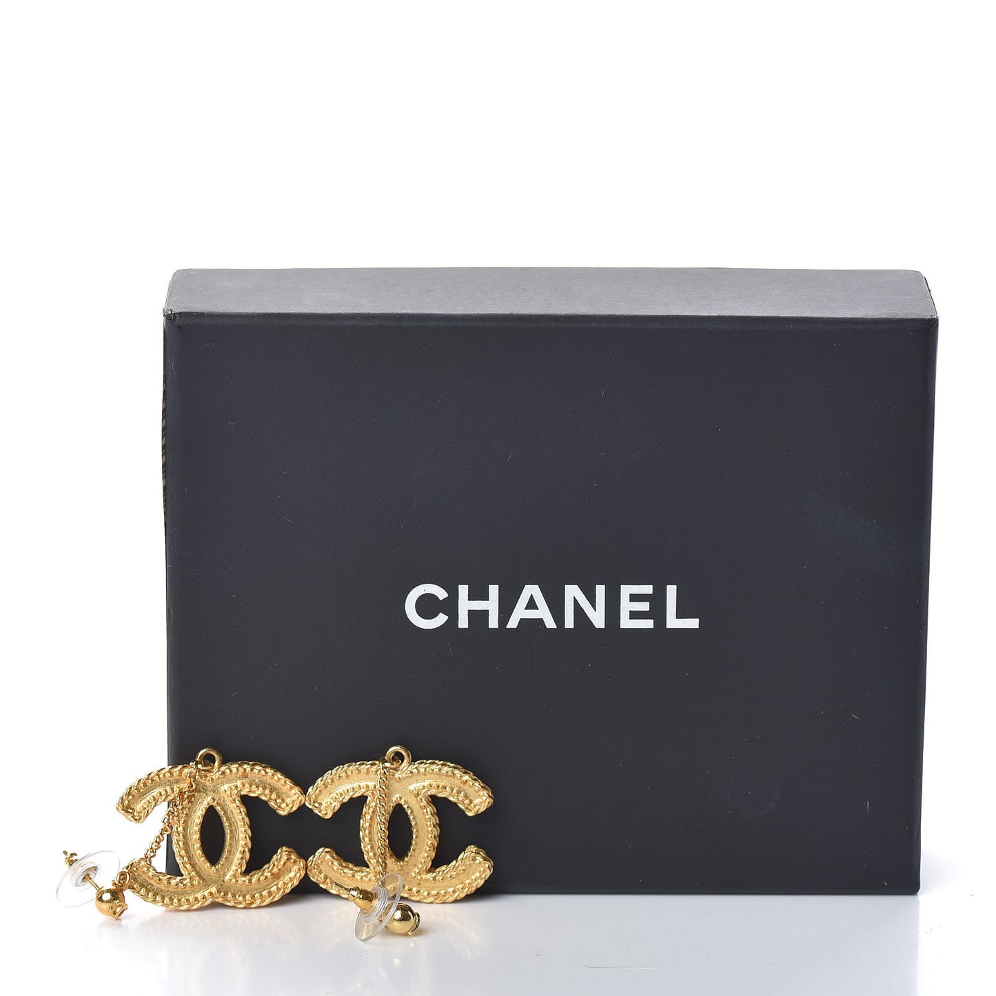 CC Drop Earrings Matte Gold