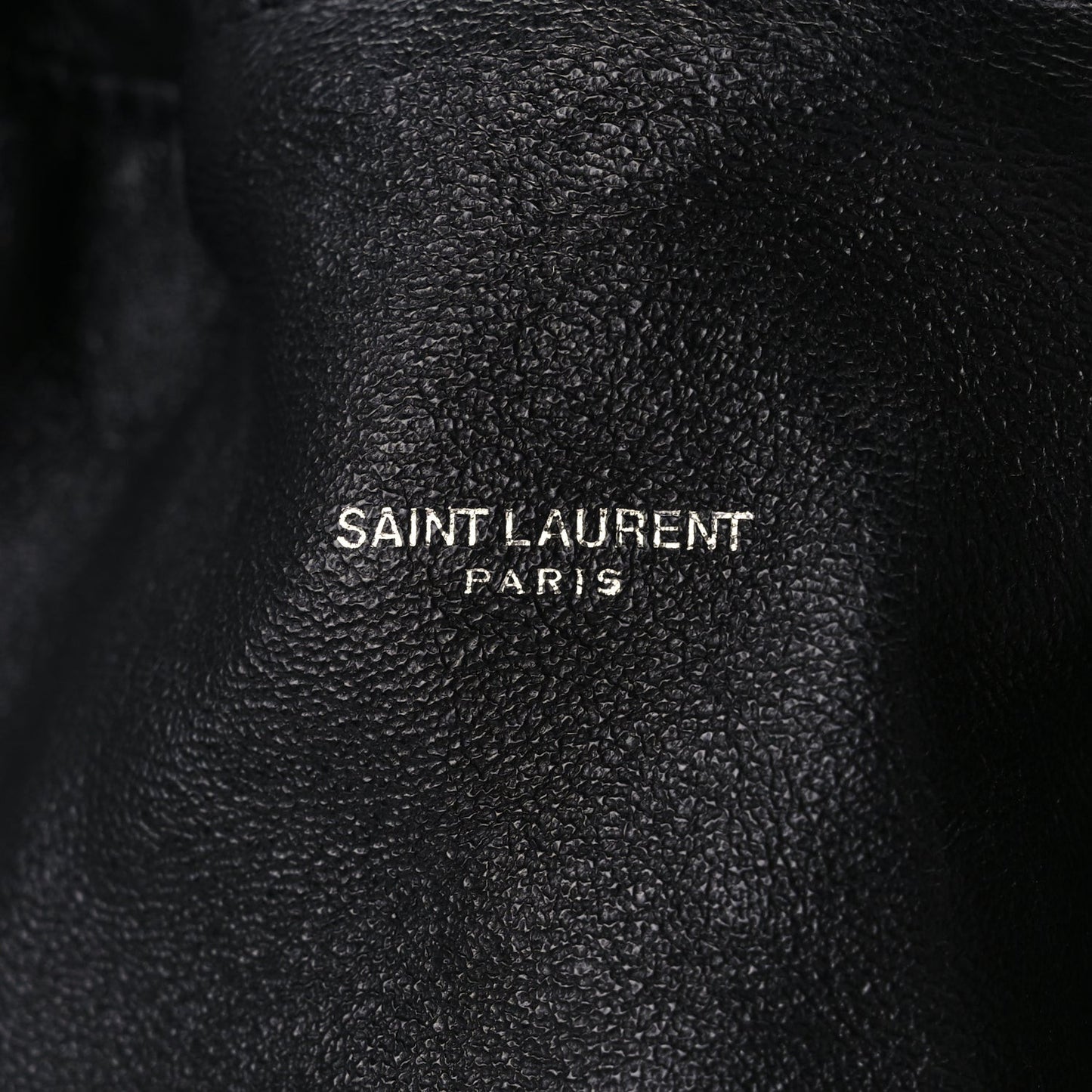 Smooth Calfskin Teddy Drawstring Bag Black