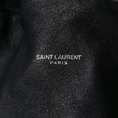Saint Laurent Smooth Calfskin Teddy Drawstring Bag Black 6 of 10
