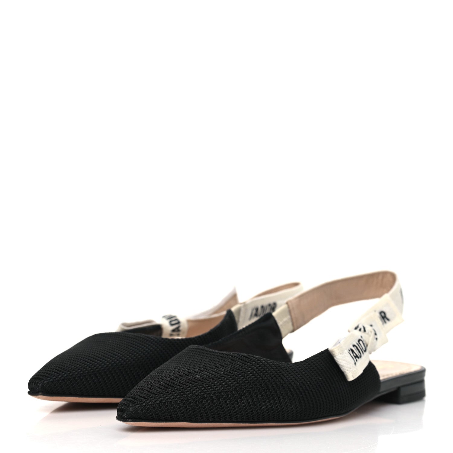 Christian Dior Technical Canvas Ribbon J'Adior Slingback Flats 36 Black 3 of 8