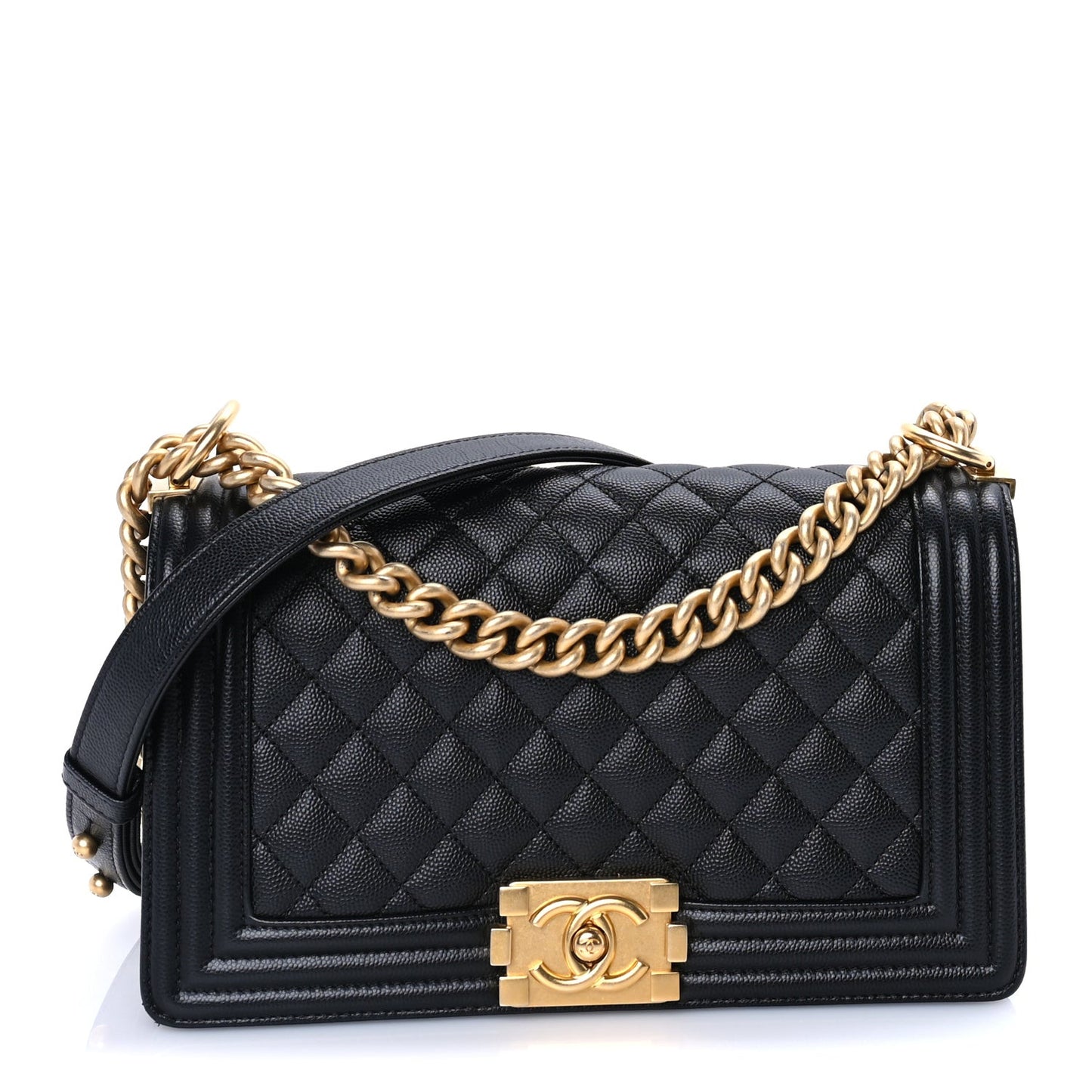 Caviair New Medium Boy Flap Bag Black