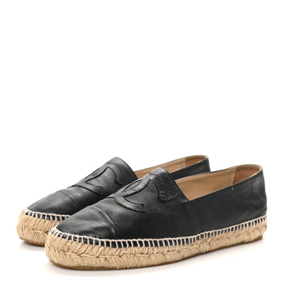 Chanel Lambskin CC Espadrilles 40 Black 4 of 9