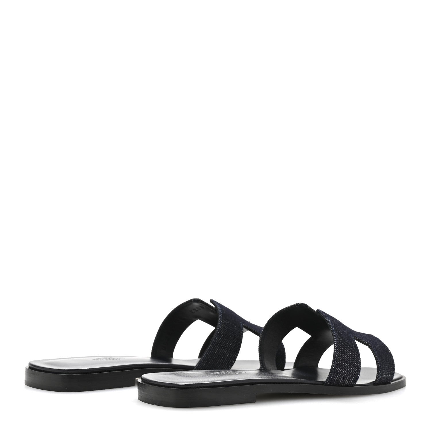 Hermes Denim Canvas Oran Sandals 37.5 Bleu Brut 5 of 7