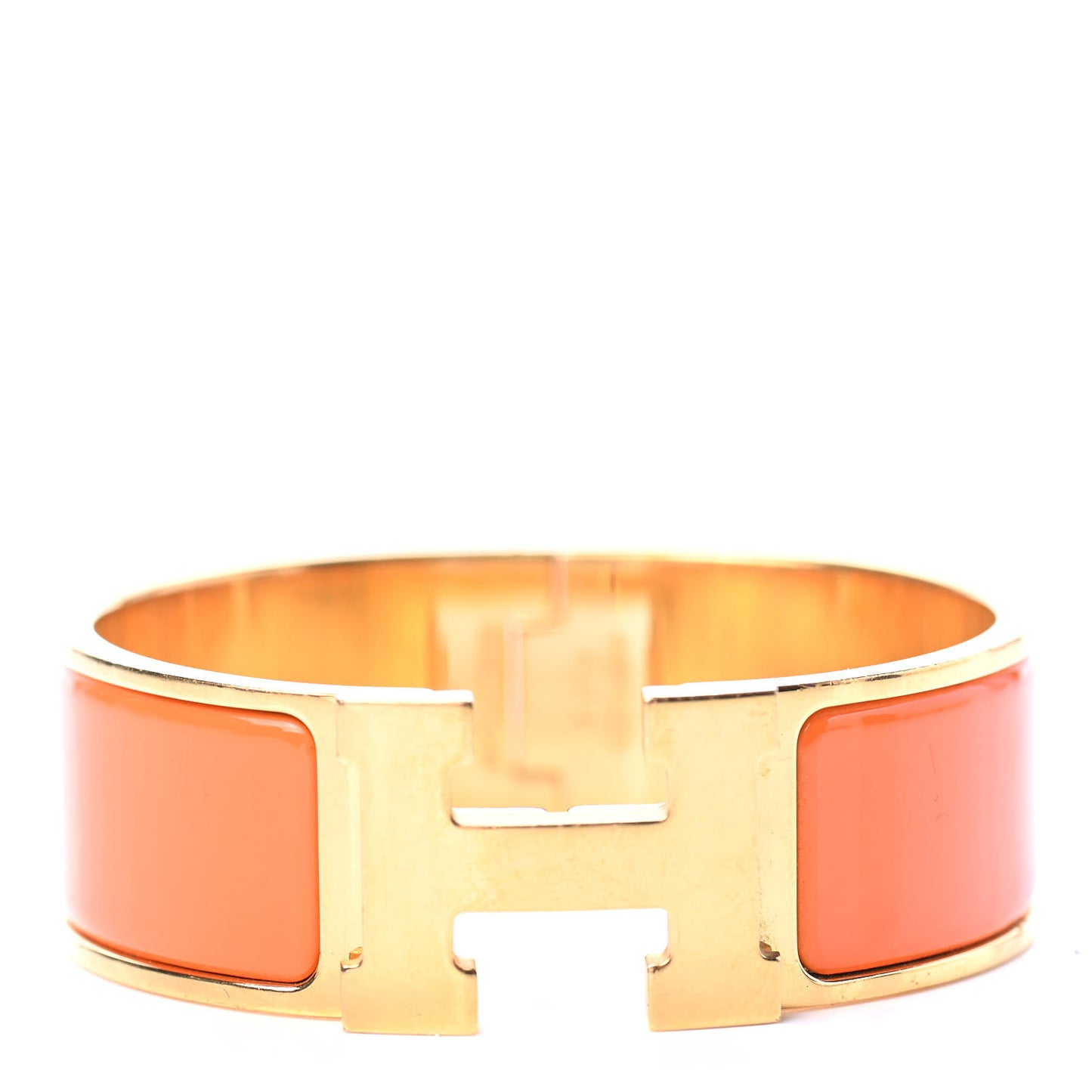 Enamel Wide Clic Clac H Bracelet PM Orange