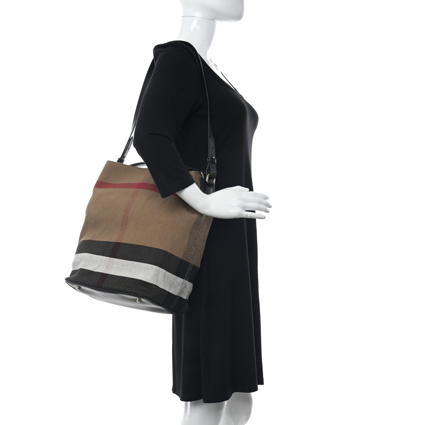 Canvas Mega Check Medium Ashby Hobo Black