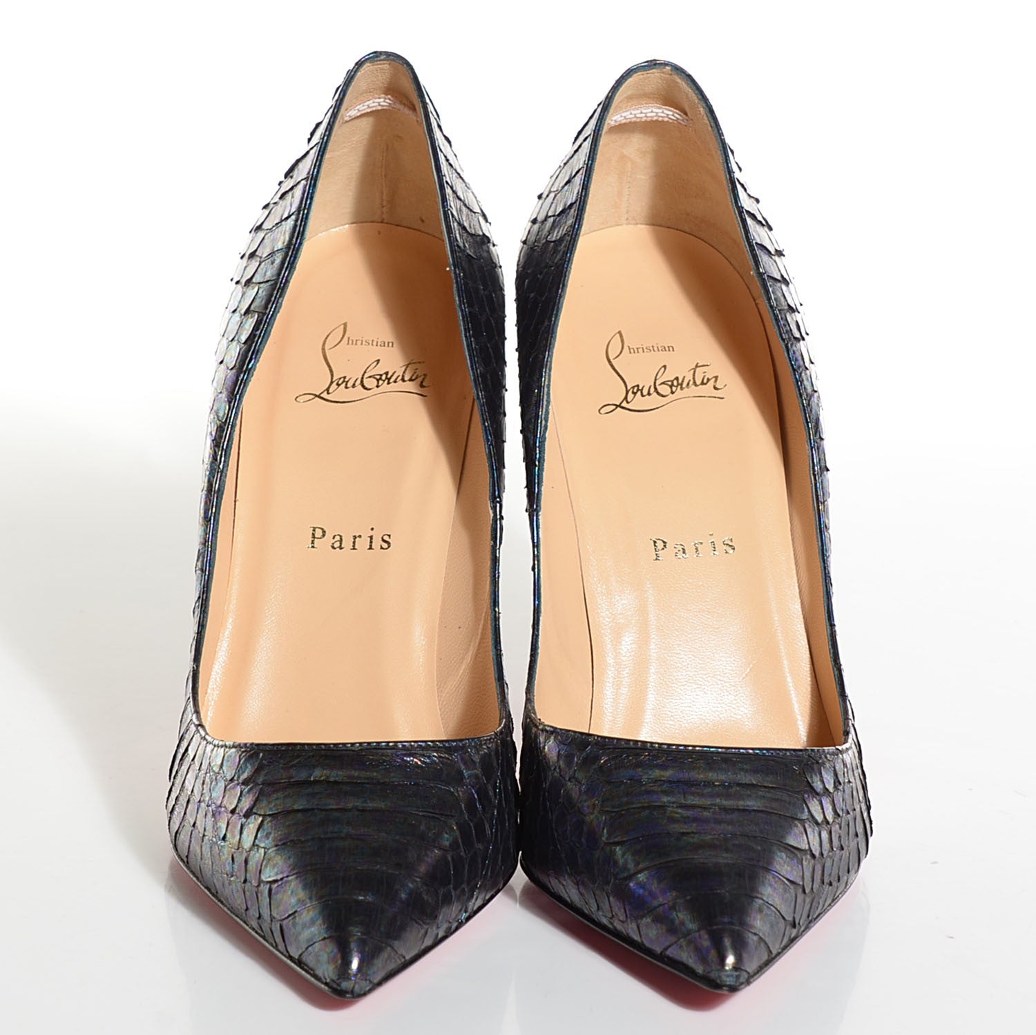 Christian Louboutin Watersnake Neptune Pigalle 100 Pumps 39.5 9.5 Blue Khol 2 of 6