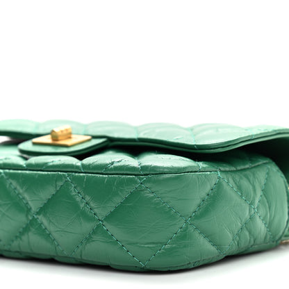 Chanel Aged Calfskin Quilted 2.55 Reissue Flap Pouch With Chain Green 12 of 13
