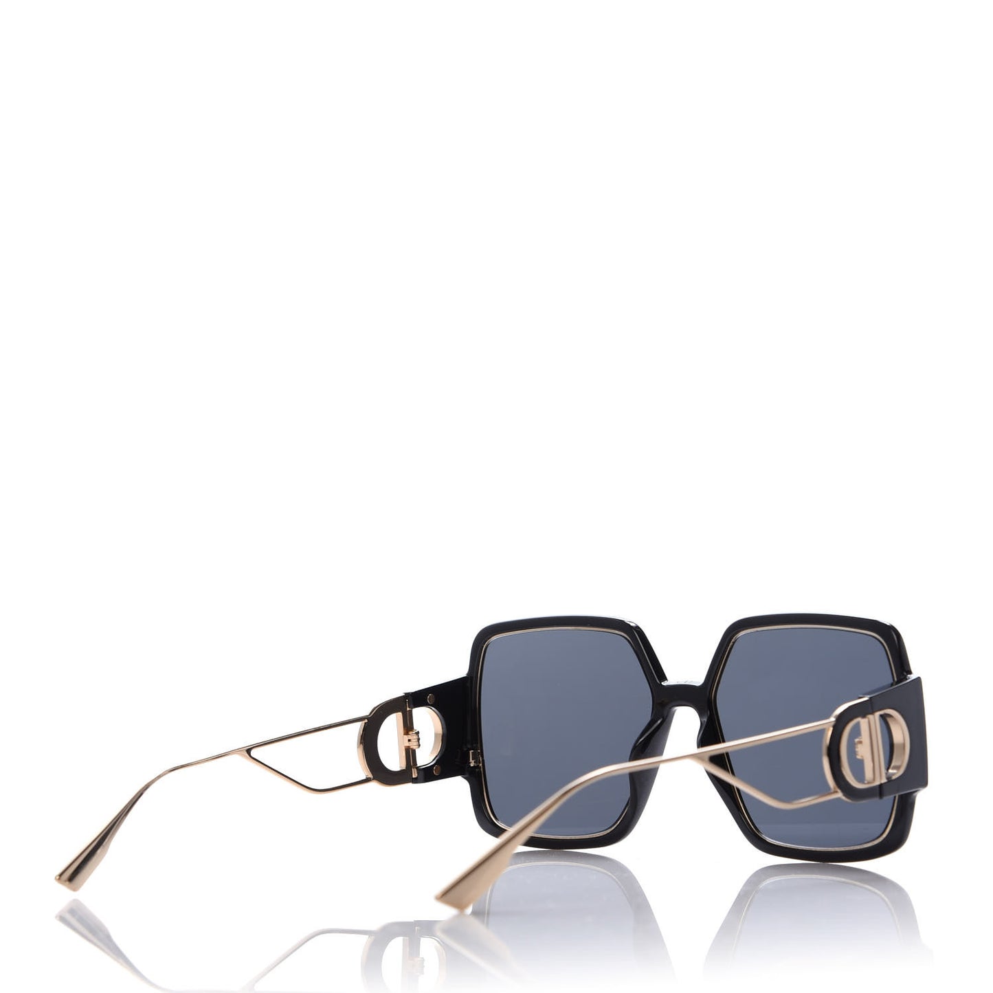 Rectangular 30 Montaigne 1 Sunglasses Black Gold