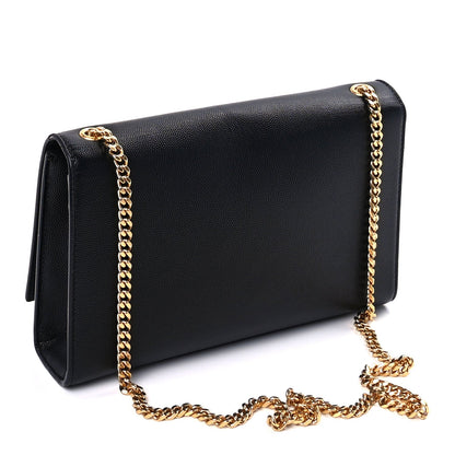Saint Laurent Grain De Poudre Medium Classic Monogram Kate Satchel Black 2 of 7
