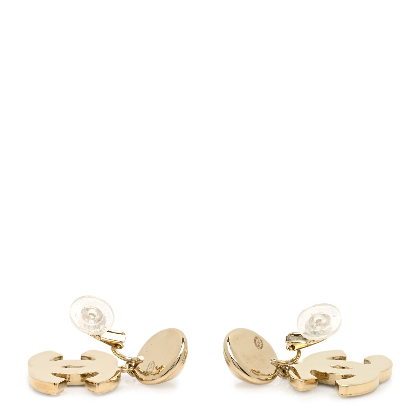 Pearl Enamel CC Drop Earrings Black