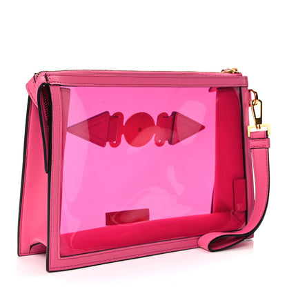 Versace PVC Medusa Clutch Fuschia 3 of 7