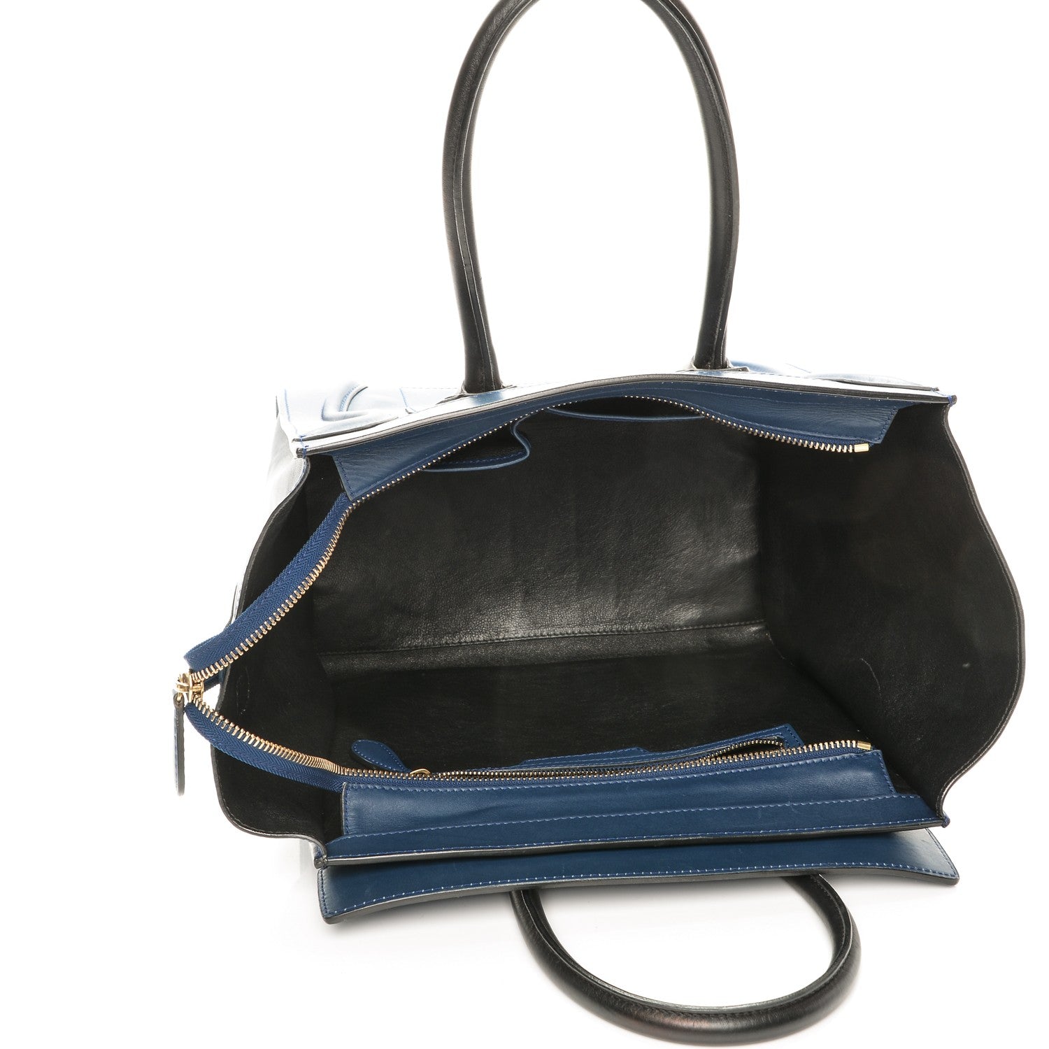 Celine Smooth Calfskin Mini Bi-Color Luggage Ocean Blue 5 of 8