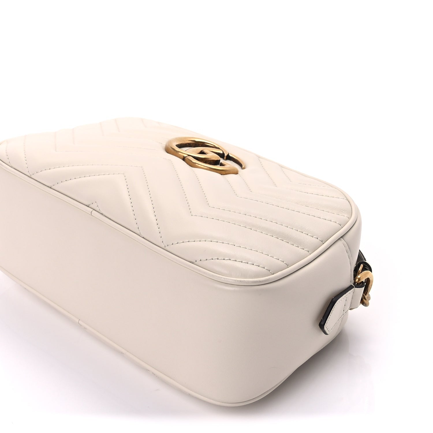Gucci Calfskin Matelasse Small GG Marmont Chain Shoulder Bag  White 8 of 8