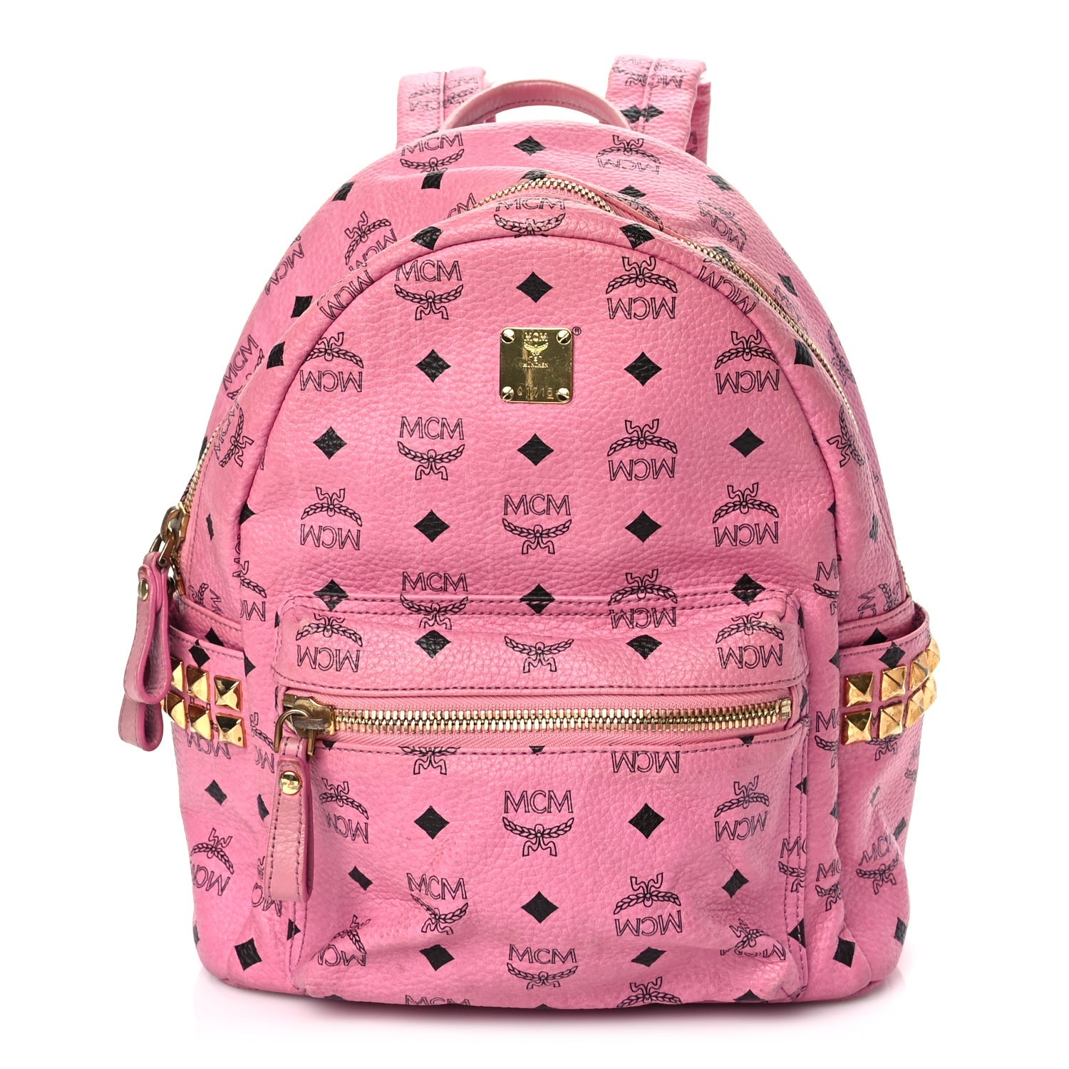 MCM Visetos Small Side Stud Stark Backpack Pink 1 of 7