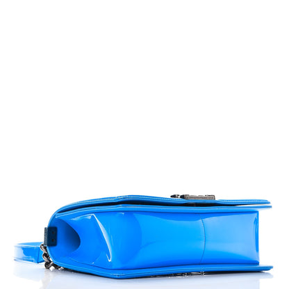 Chanel Patent Calfskin Quilted Medium Boy Flap Blue 4 of 8