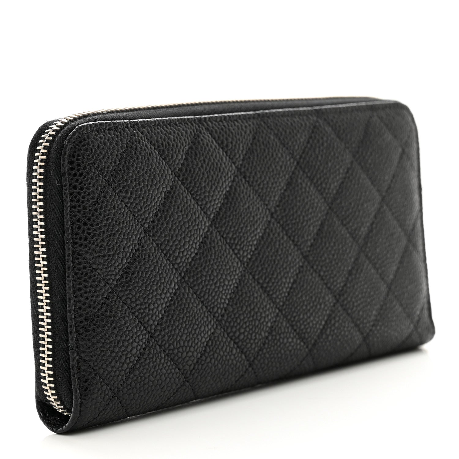 Chanel Caviar Quilted Large Gusset Zip Around Wallet Black 3 of 9