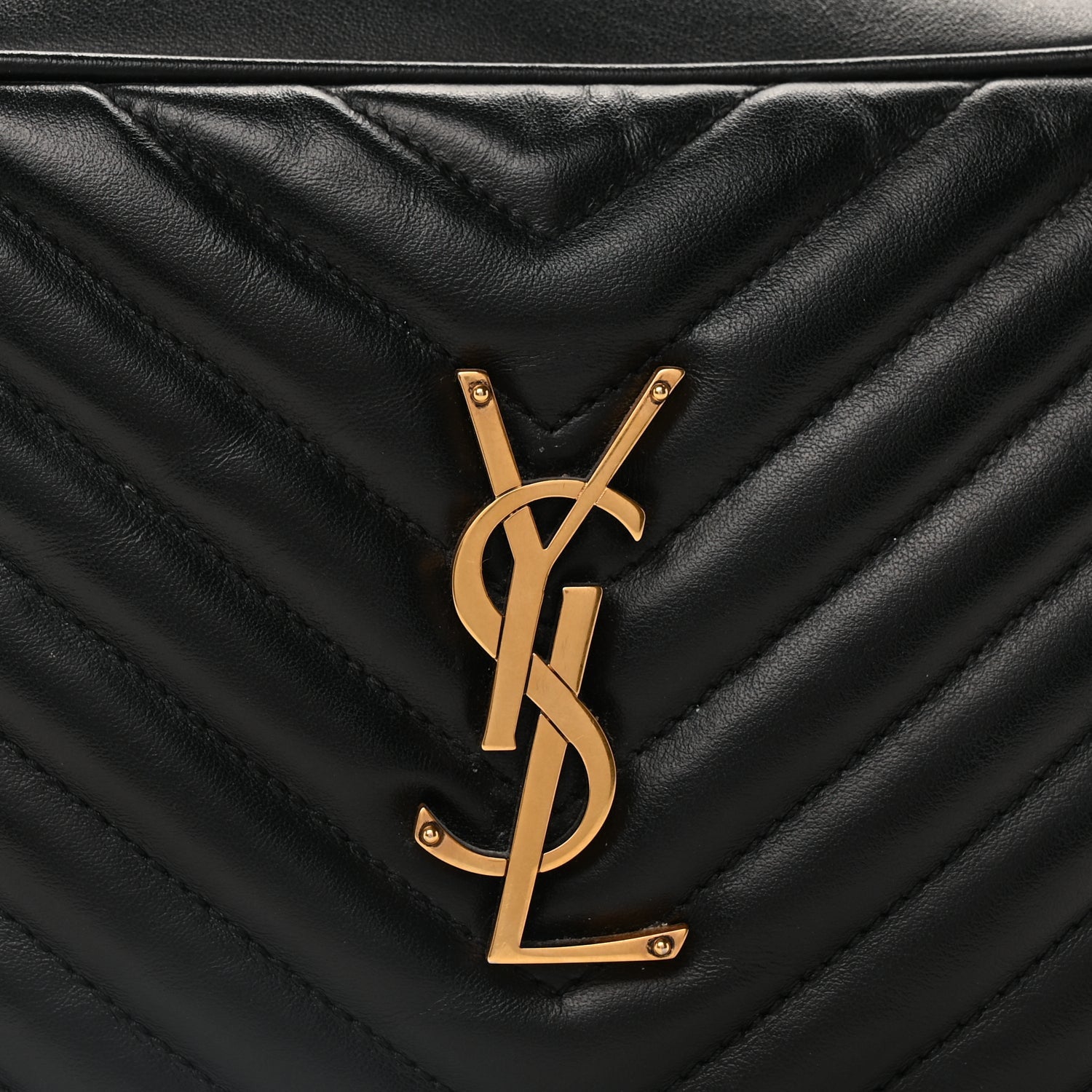 Saint Laurent Calfskin Matelasse Monogram Lou Camera Bag  Black 6 of 8