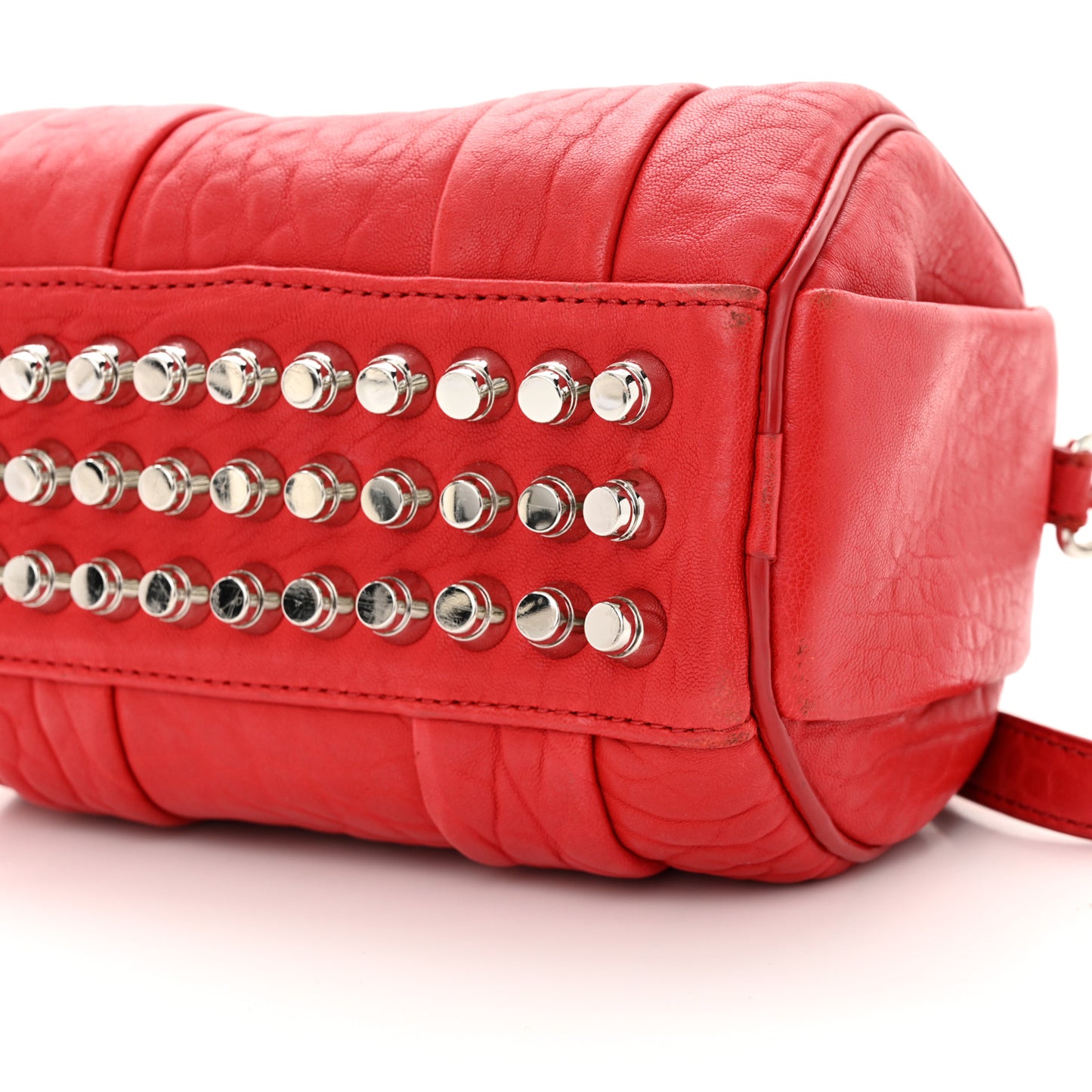 Pebbled Lambskin Mini Rockie Red Rhodium Hardware