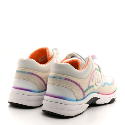 Chanel Wool Suede Calfskin CC Sneakers 36 Multicolor 4 of 9