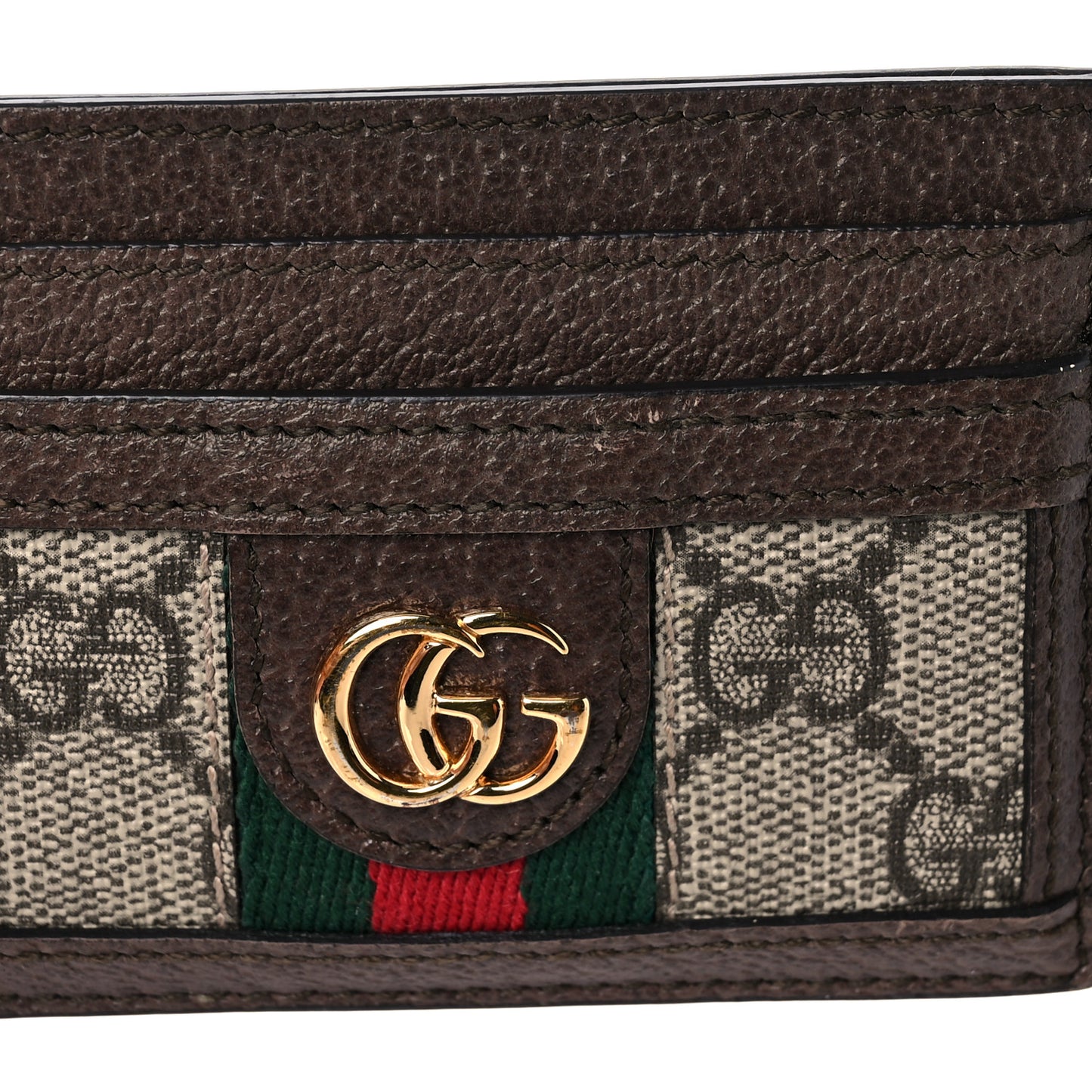 GG Supreme Monogram Ophidia Card Holder Brown