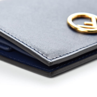 Fendi Vitello Liberty Lucido F is Fendi Compact Bi-Fold Wallet Blueberry 5 of 9