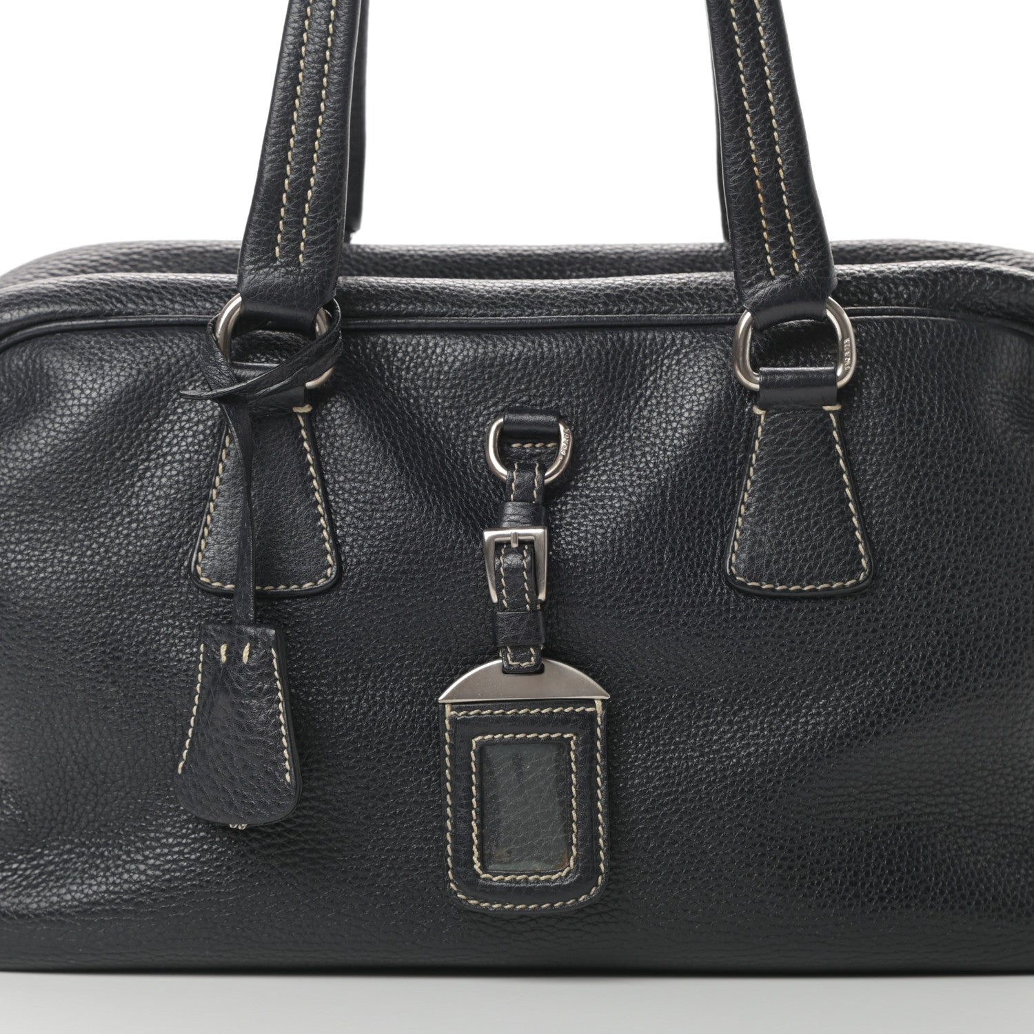 Prada Vitello Daino Bowler Black 8 of 14