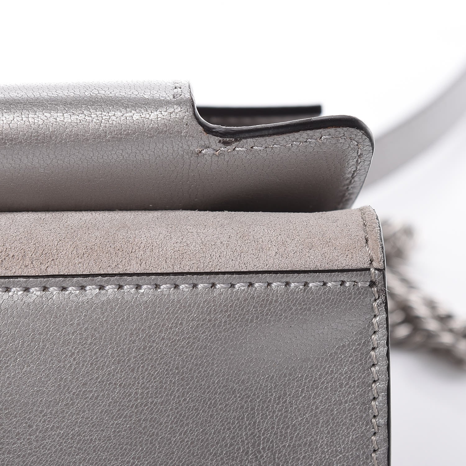 Givenchy Metallic Sugar Goatskin Suede Small GV3 Shoulder Bag Silver 11 of 11