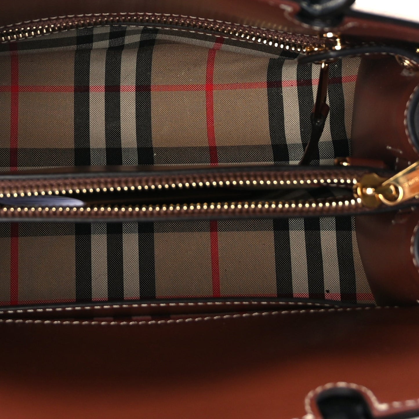 Calfskin Vintage Check Mini Two Handle Title Bag  Black