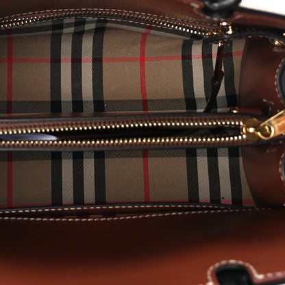 Burberry Calfskin Vintage Check Mini Two Handle Title Bag  Black 4 of 8
