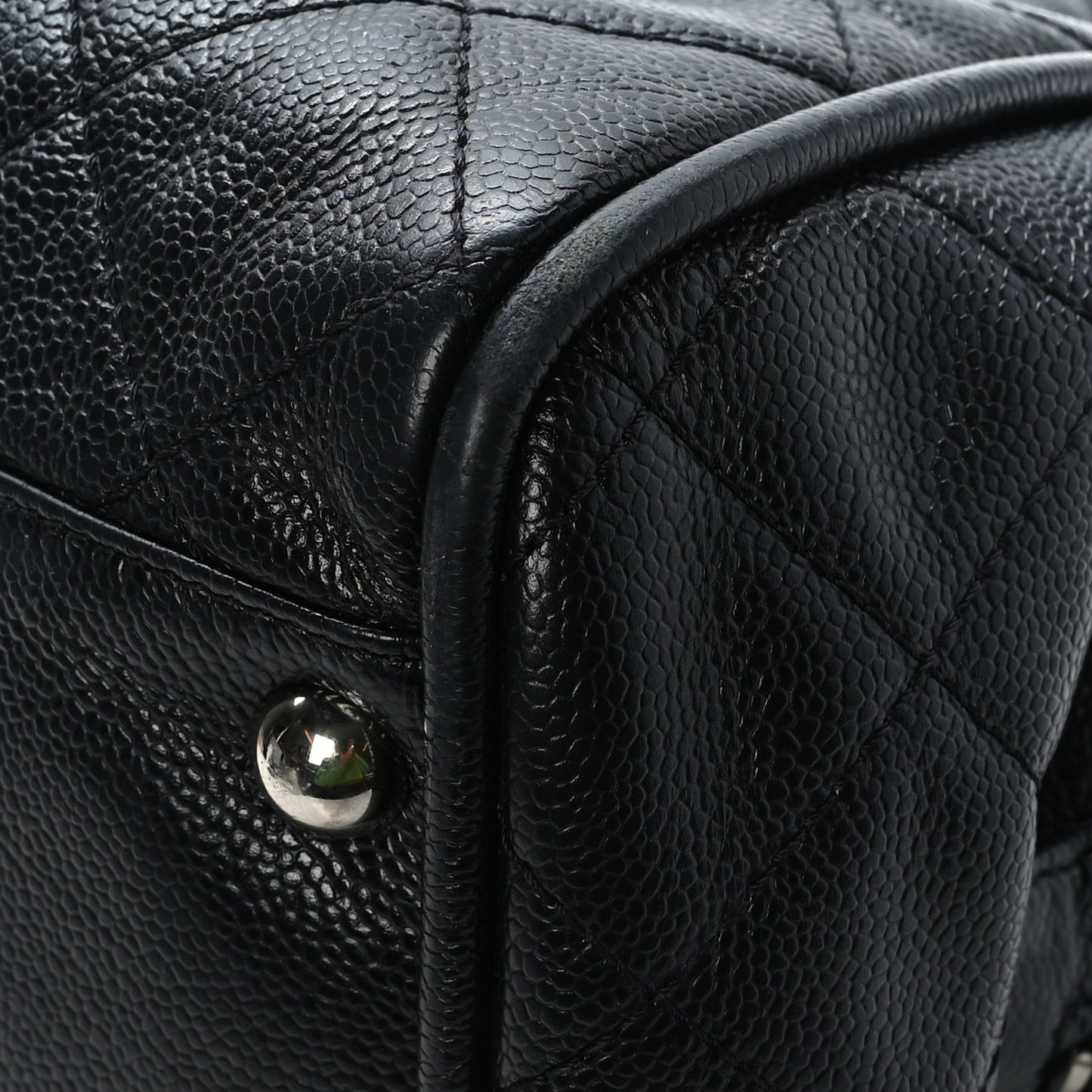 Caviar Quilted CC Timeless Bowler Black