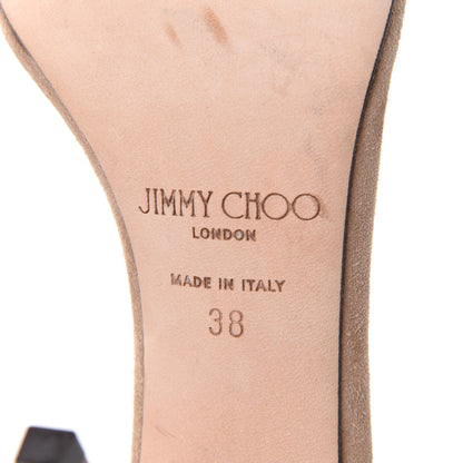 Jimmy Choo Suede Crystal Daisy 100 Sandal 38 Nude 16 of 17