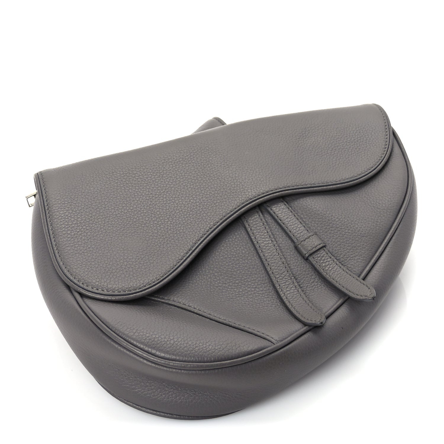 Christian Dior Grained Calfskin Mens Saddle Bag  Grey 3 of 8