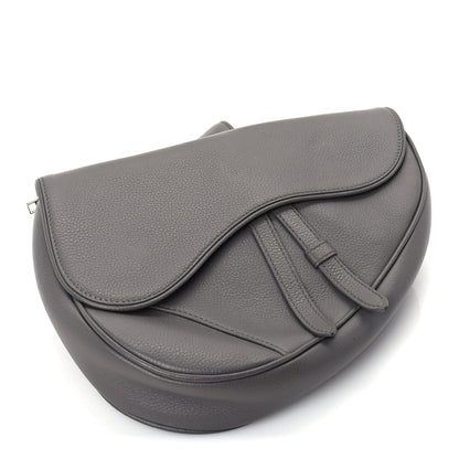 Christian Dior Grained Calfskin Mens Saddle Bag  Grey 3 of 8