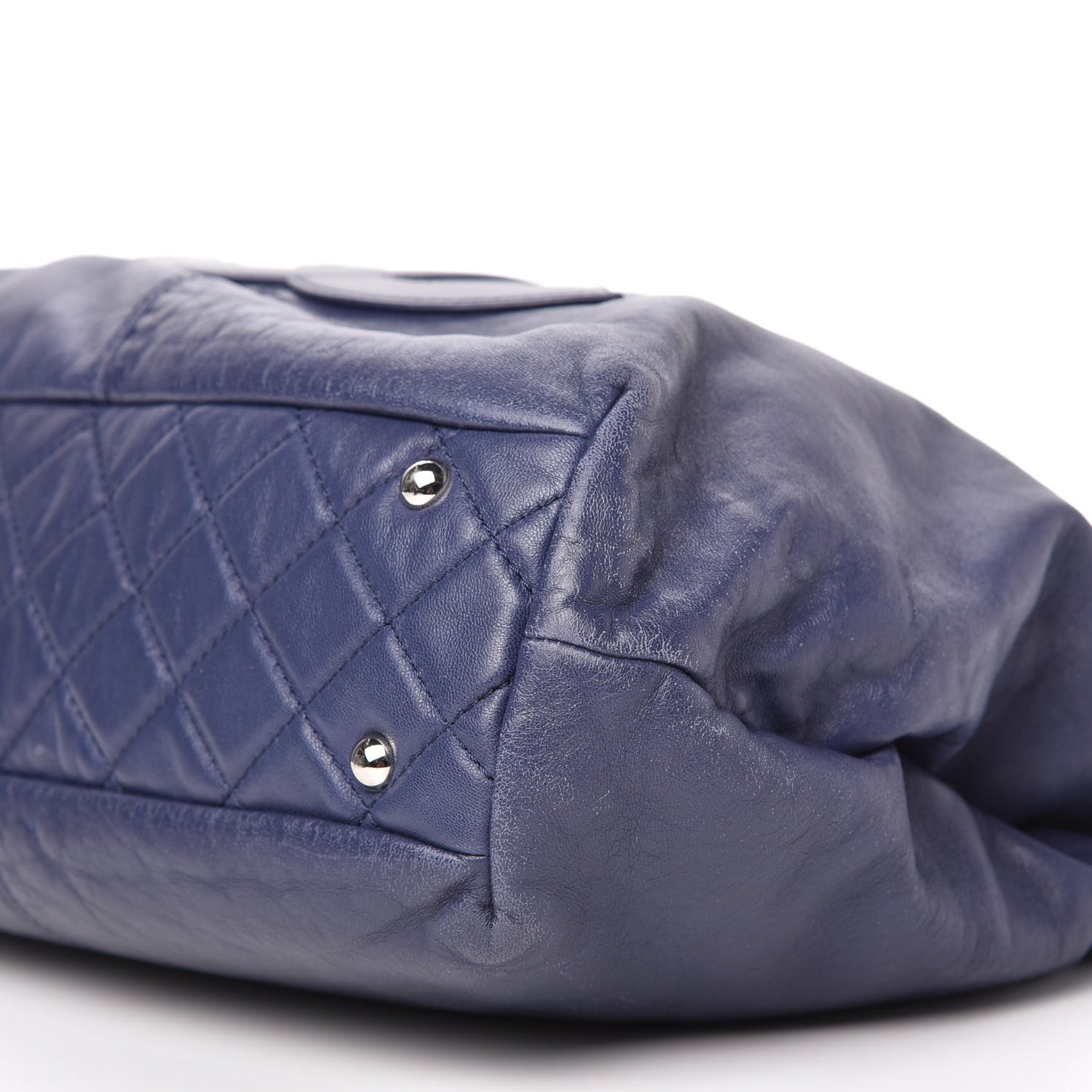 Calfskin Large Trianon Tote Navy Blue