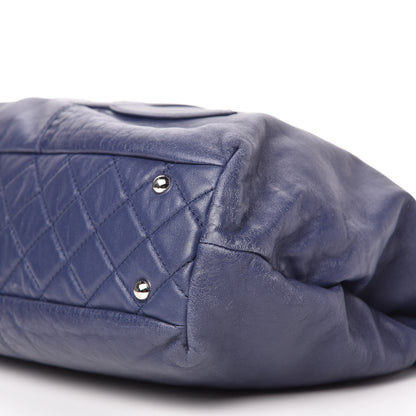 Chanel Calfskin Large Trianon Tote Navy Blue 7 of 10