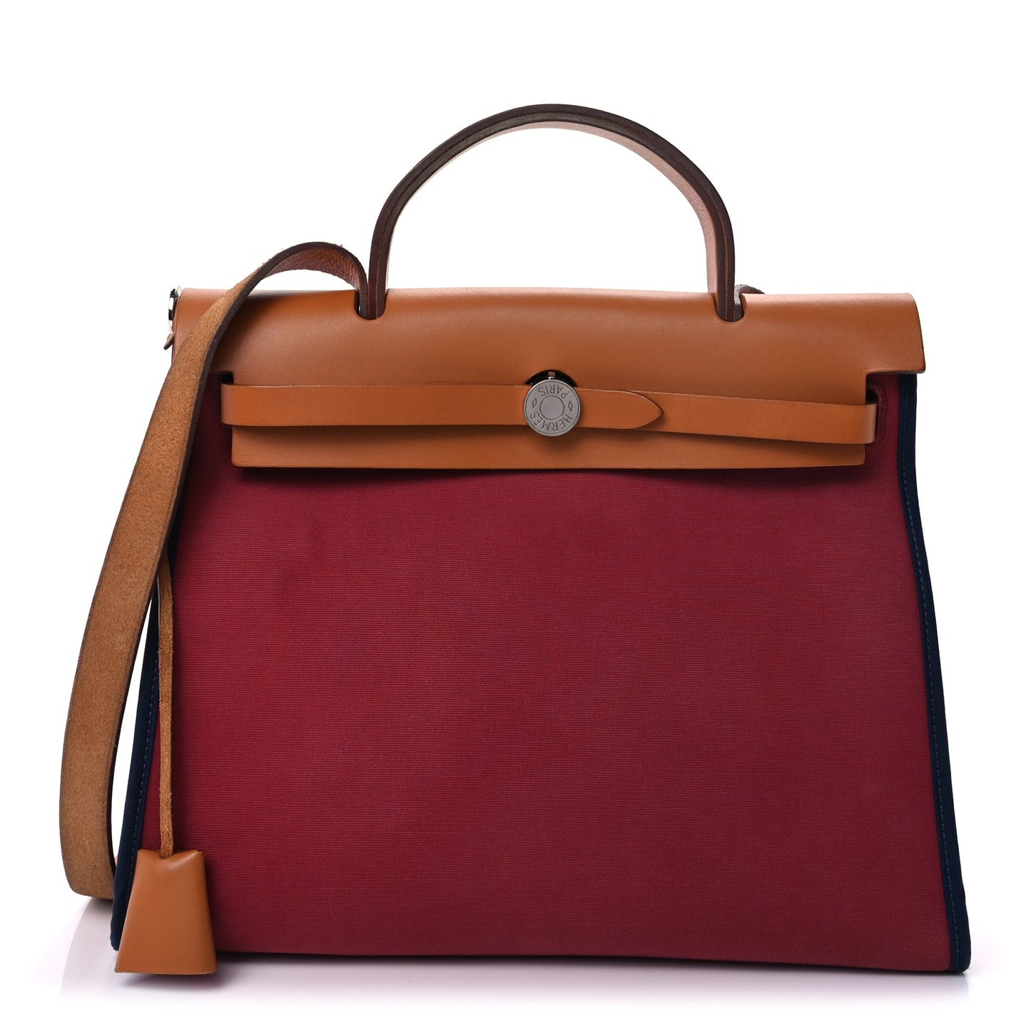Toile Officier Vache Hunter Herbag Zip PM 31 Bordeaux Bleu Marine Fauve