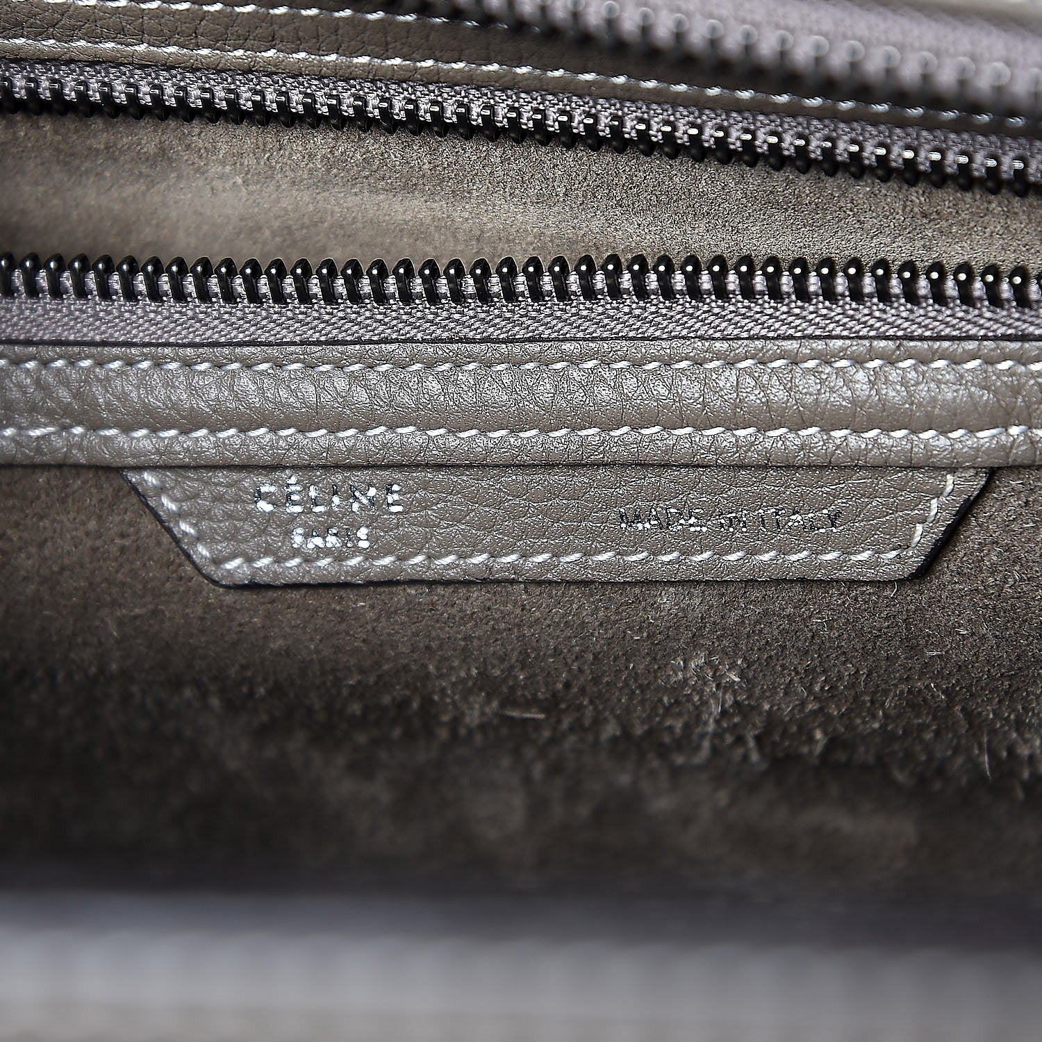 Celine Drummed Calfskin Mini Luggage Souris 6 of 8